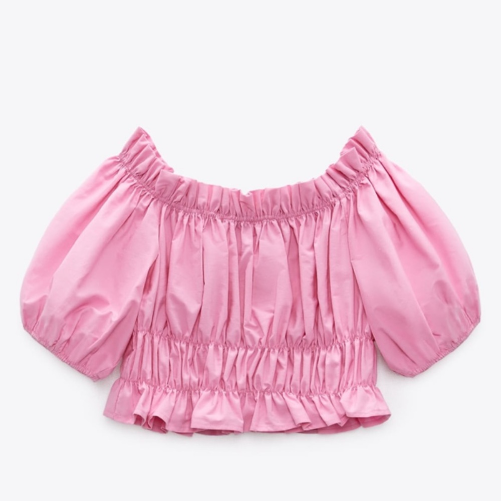 NWT Zara cropped poplin top